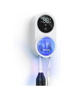 Toothbrush Holder Wall Mount LED Smart Cleaner Rechargeable Air Dry Bathroom